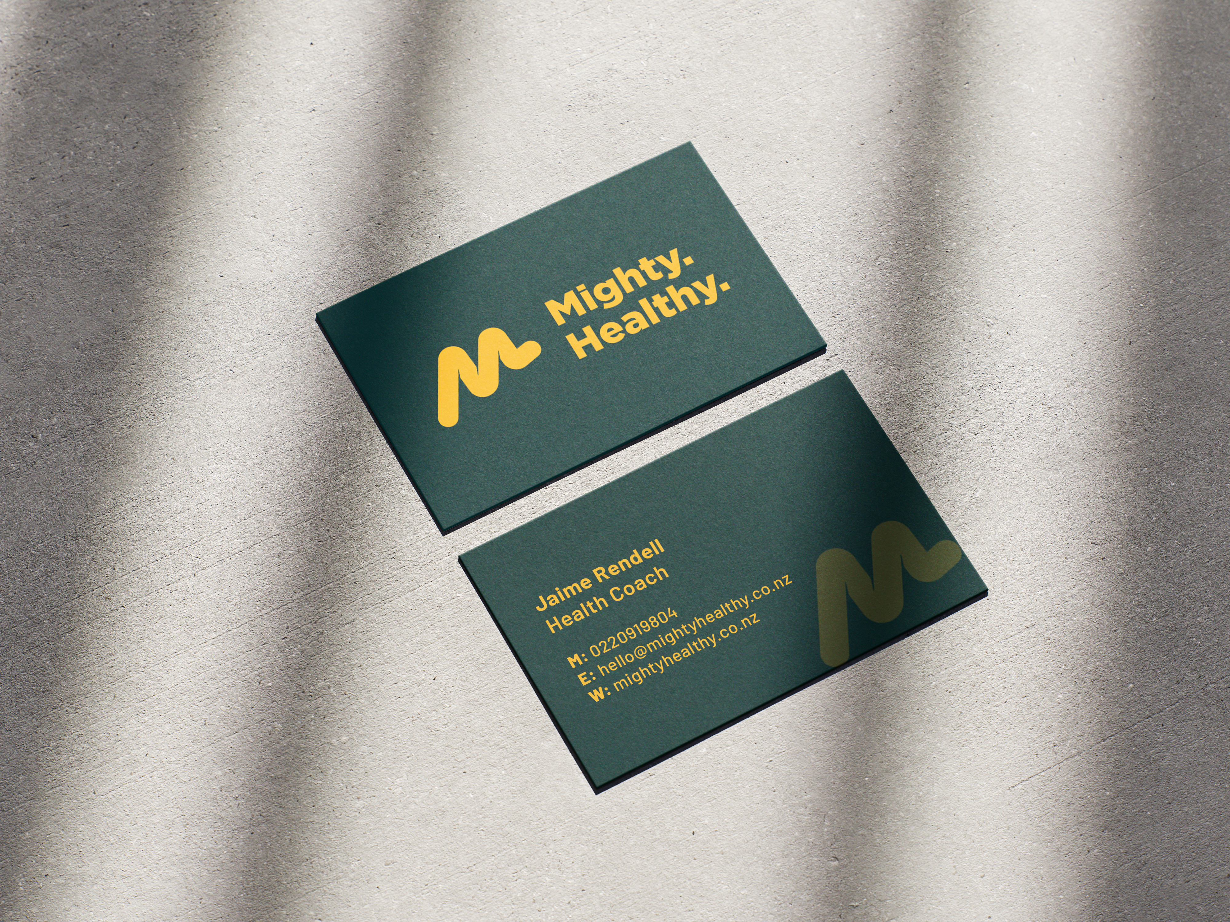 Mighty Healthy business card